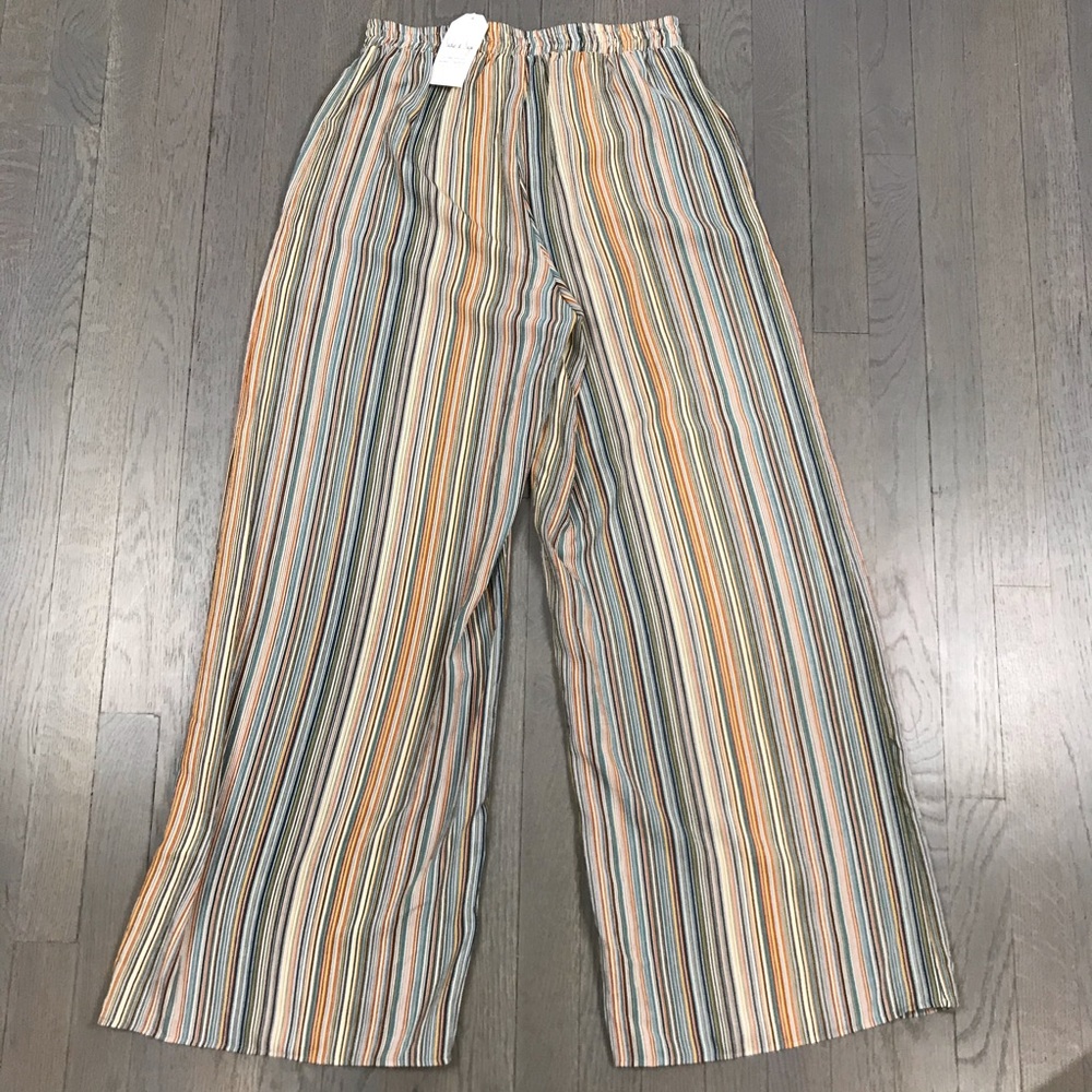 NWT Sadie & Sage Striped Wide Leg High Rise Pants - Picture 8 of 8